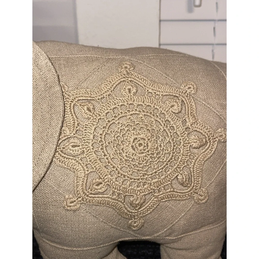 Fair‎ Trade Elephant Decorative Throw Pillow BOHO Crochet